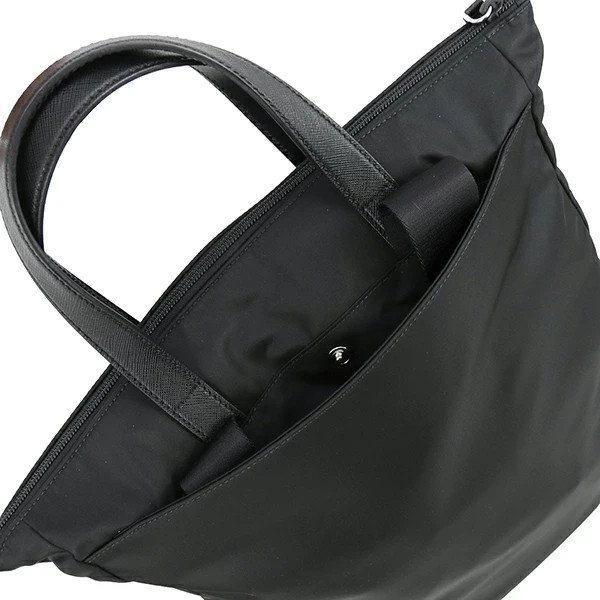 Auth PRADA Backpack Re-Nylon Saffiano leather 2VG098 Black SHW Shoulder Tote Men