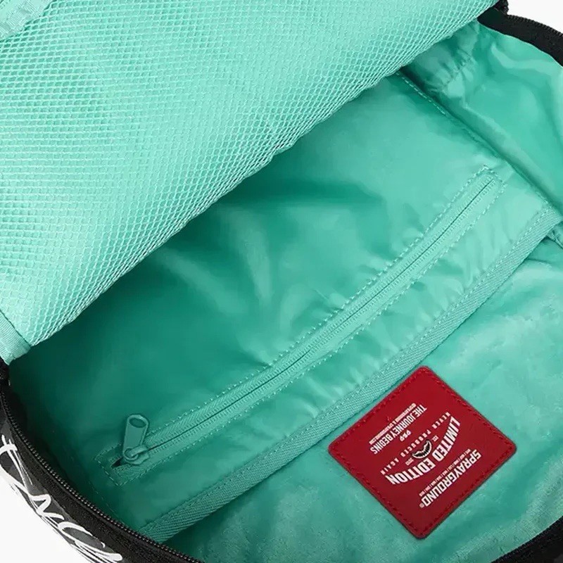 SPRAYGROUND LIMITED EDITION BACKPACK SPRAY POETRY III BLACK AQUA TEAL GRAFFITI