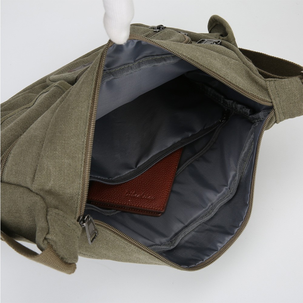 Men’s Canvas Crossbody Bag Vintage Messenger Satchel Casual Daypack Shoulder Bag