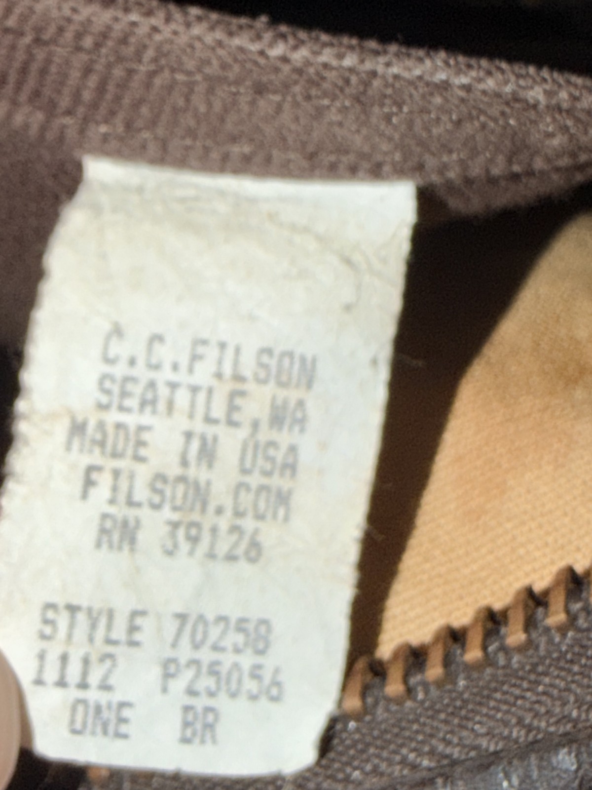 Filson Rugged Twill Padded Computer Bag Brown Made in USA STYLE:70258