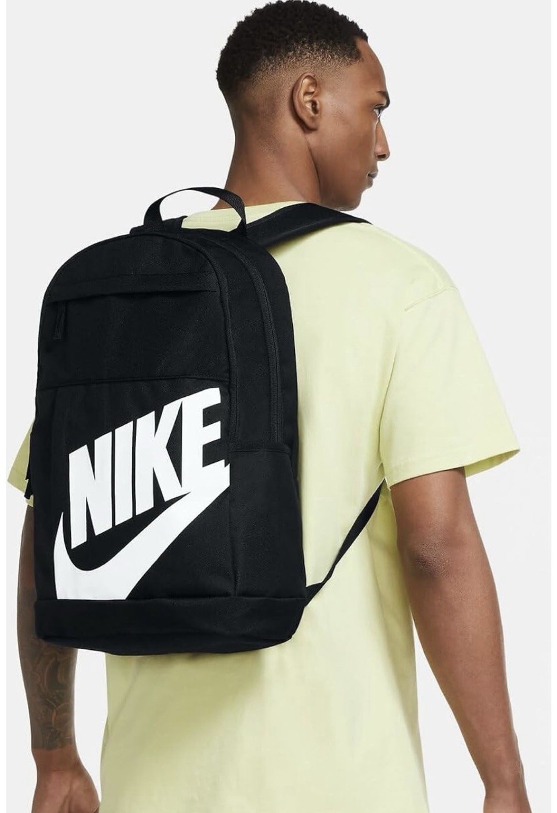 NIKE Backpack Sports Bag, Black/White, 48cm H x 30cm W x 15cm D
