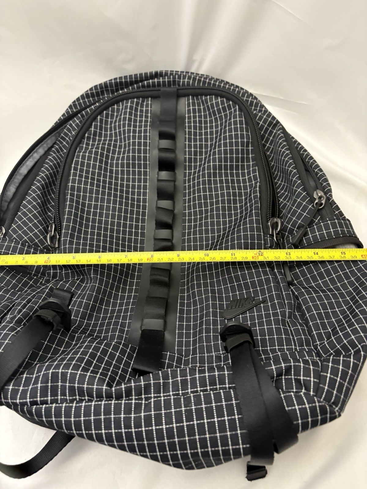 Nike Authentic Black And White Pattern Zip Backpack