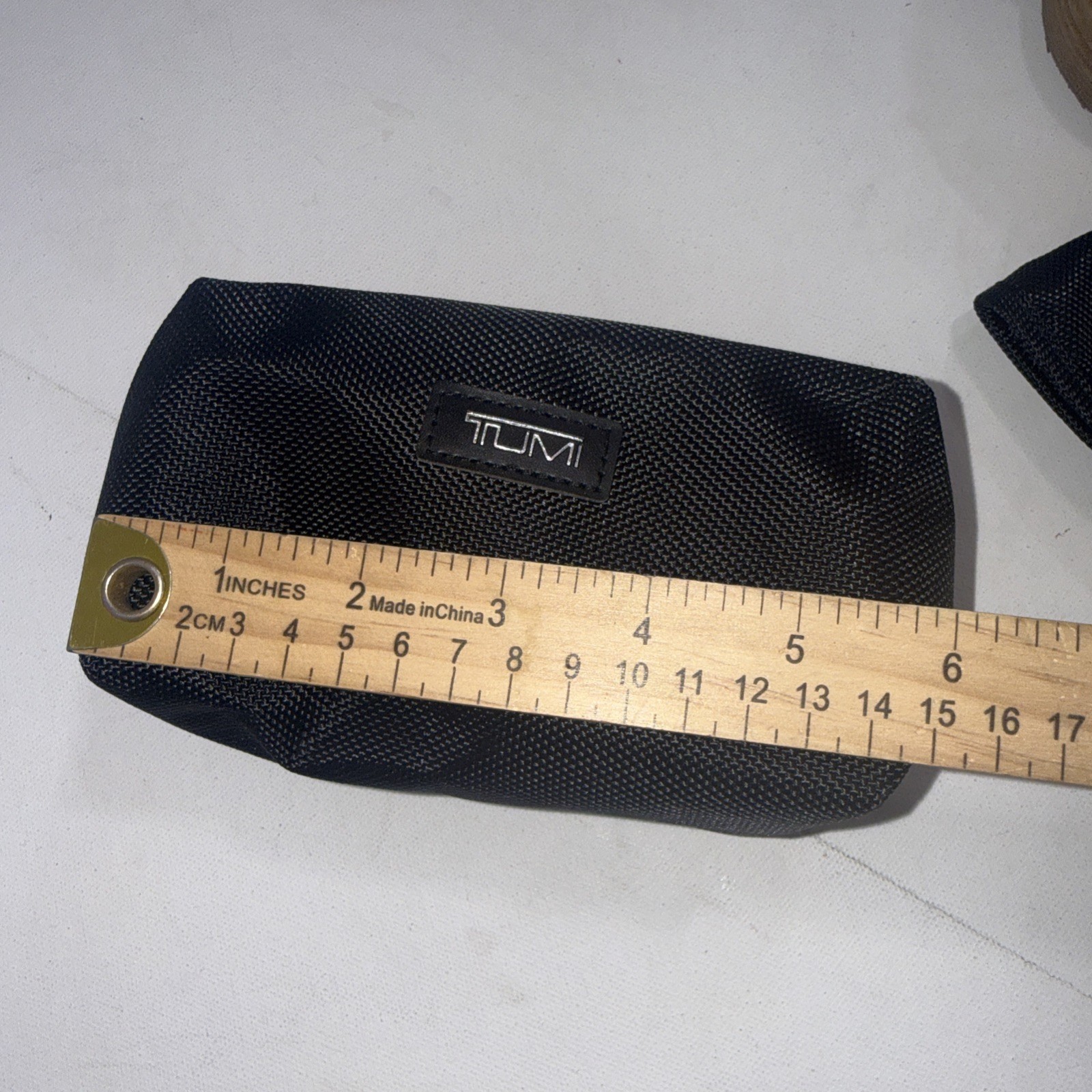 Tumi Delta Accessory Pouch Bag Zip Case Black Makeup Toiletry Travel & Eye Mask