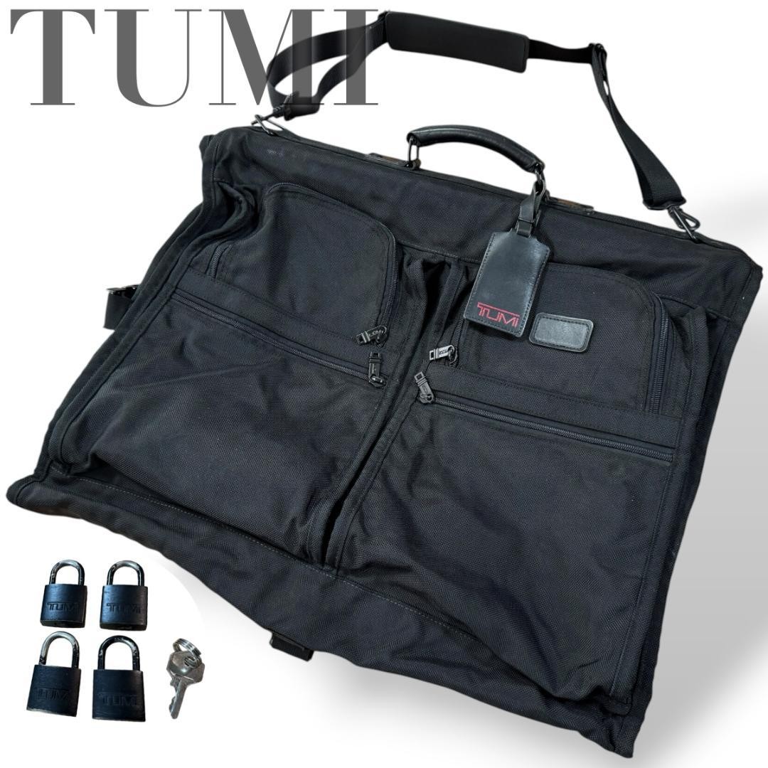 TUMI Garment Bag Business Bag Black for Business Trip with Lock Condition