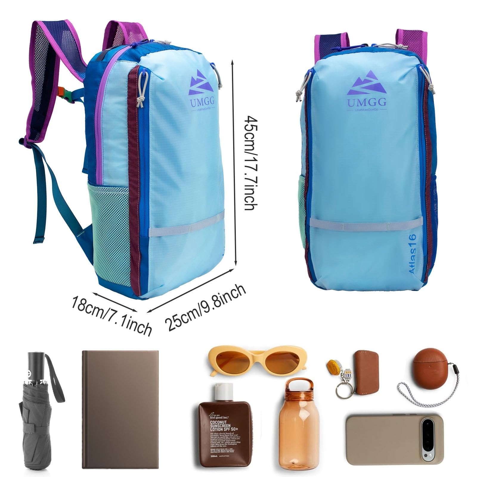 Small Hiking Backpack 16L Ultra Lightweight Packable Foldable Travel Daypack
