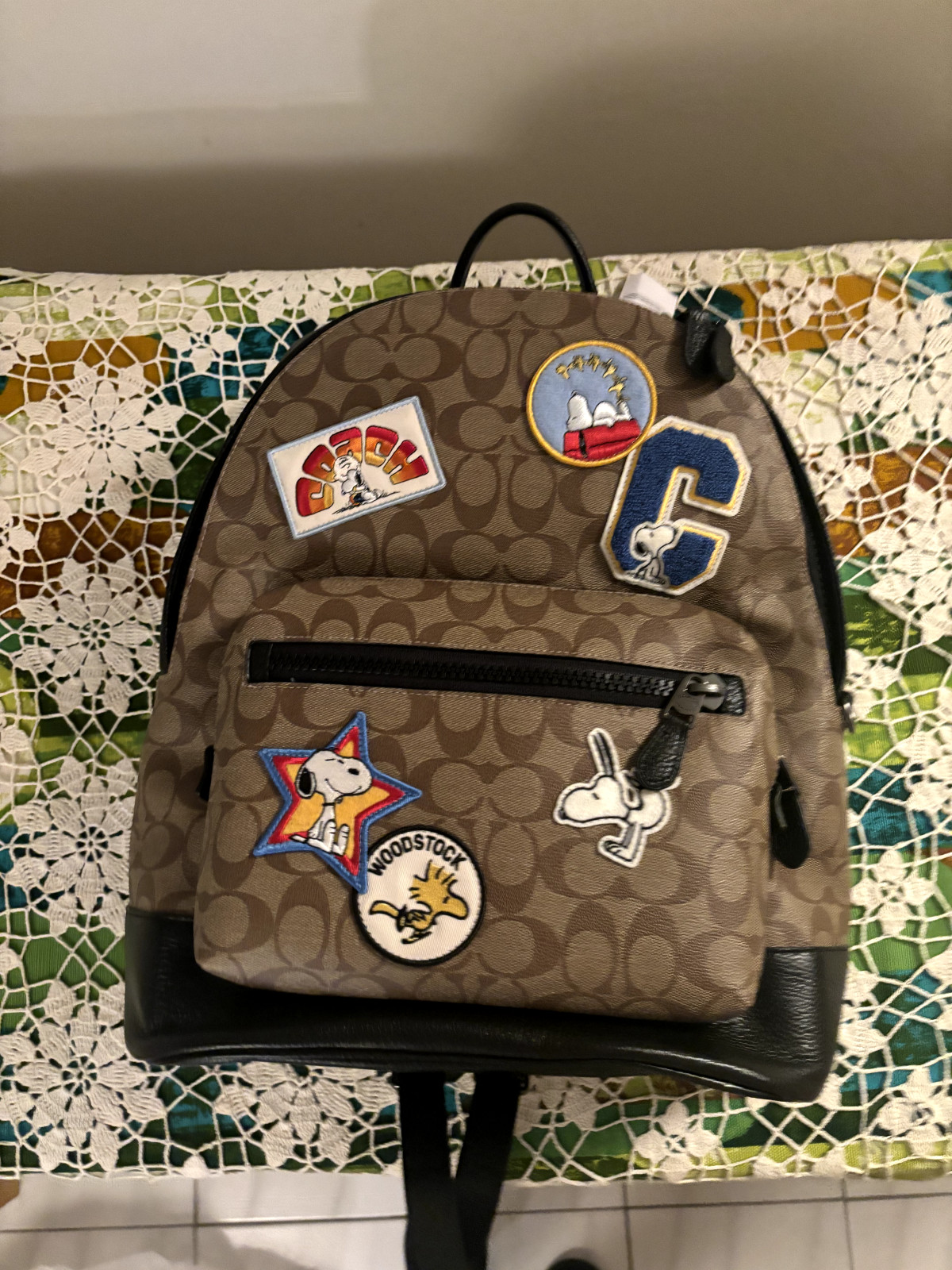 NWT Coach Coach X Peanuts West Backpack In Signature Canvas With Patches CE487