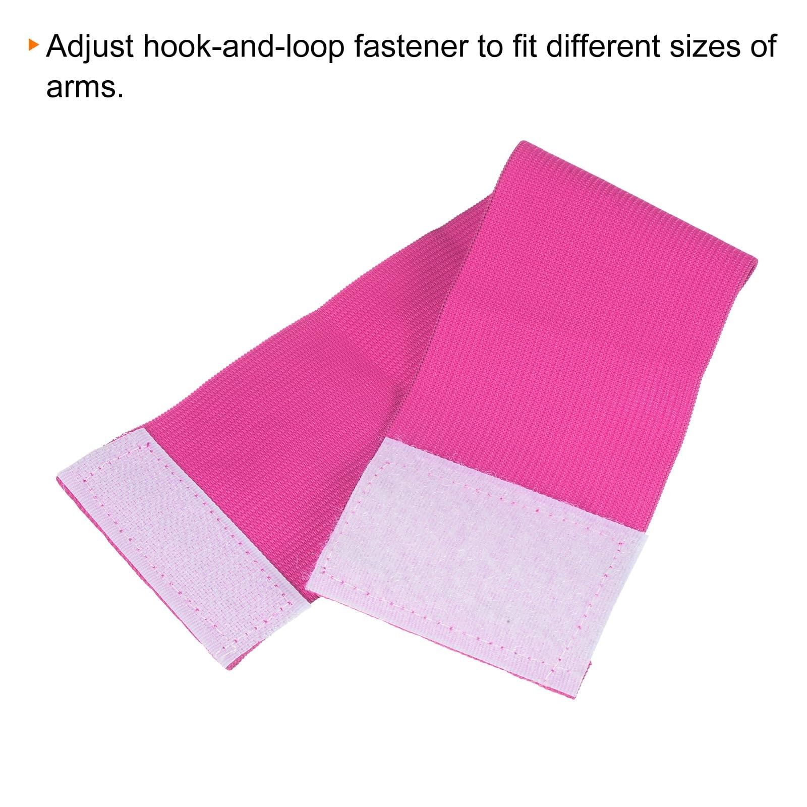 4Pcs 11.8″x2.8″ Soccer Captain Armband Nylon Elastic Protective Badge Pink