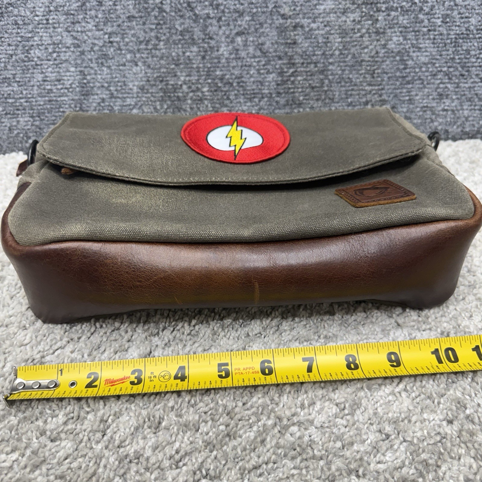 NutSac Canvas Messenger Bag distressed w/ Patch and no shoulder strap