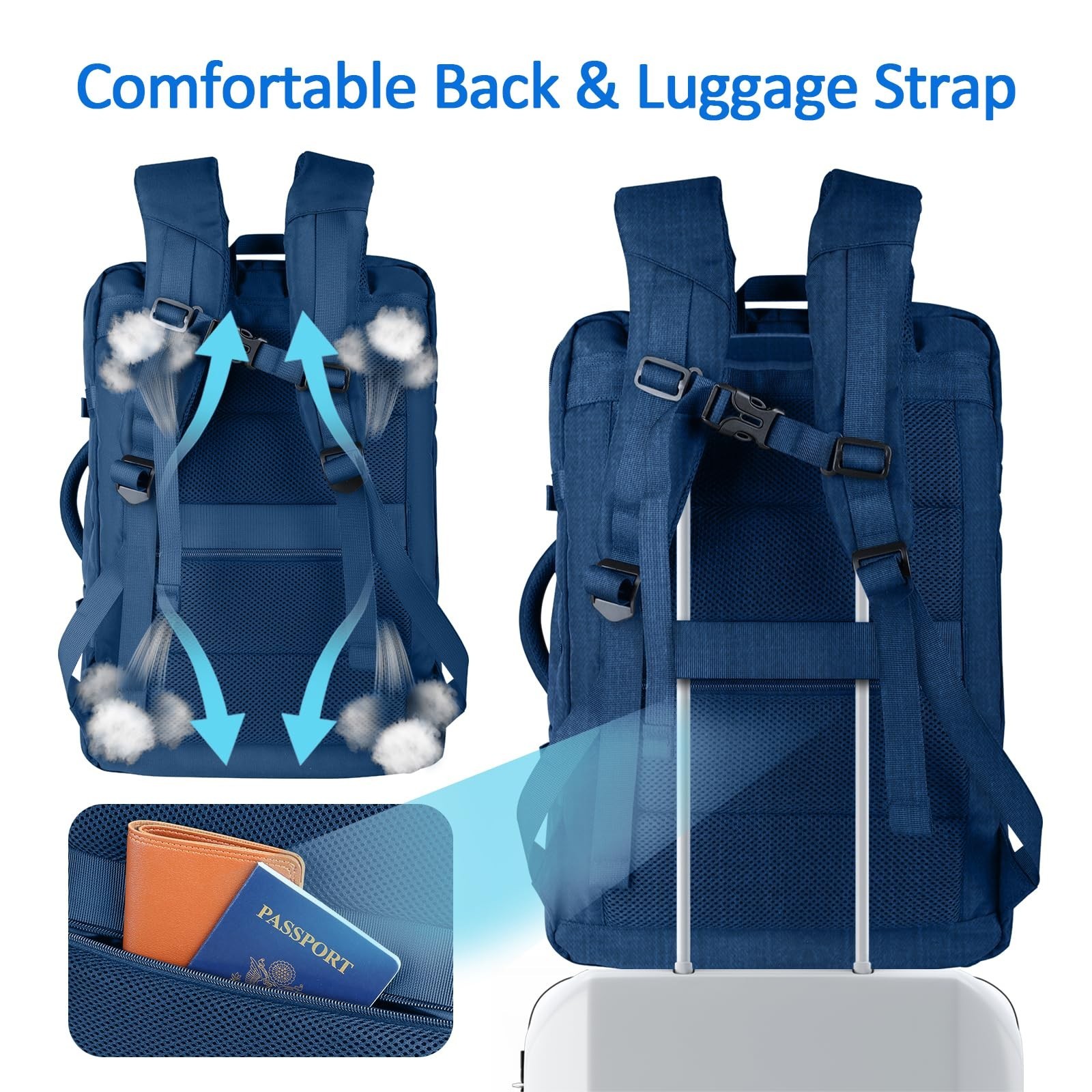 60L Large Capacity Laptop Backpack – Water Resistant Travel Rucksack, Expandable