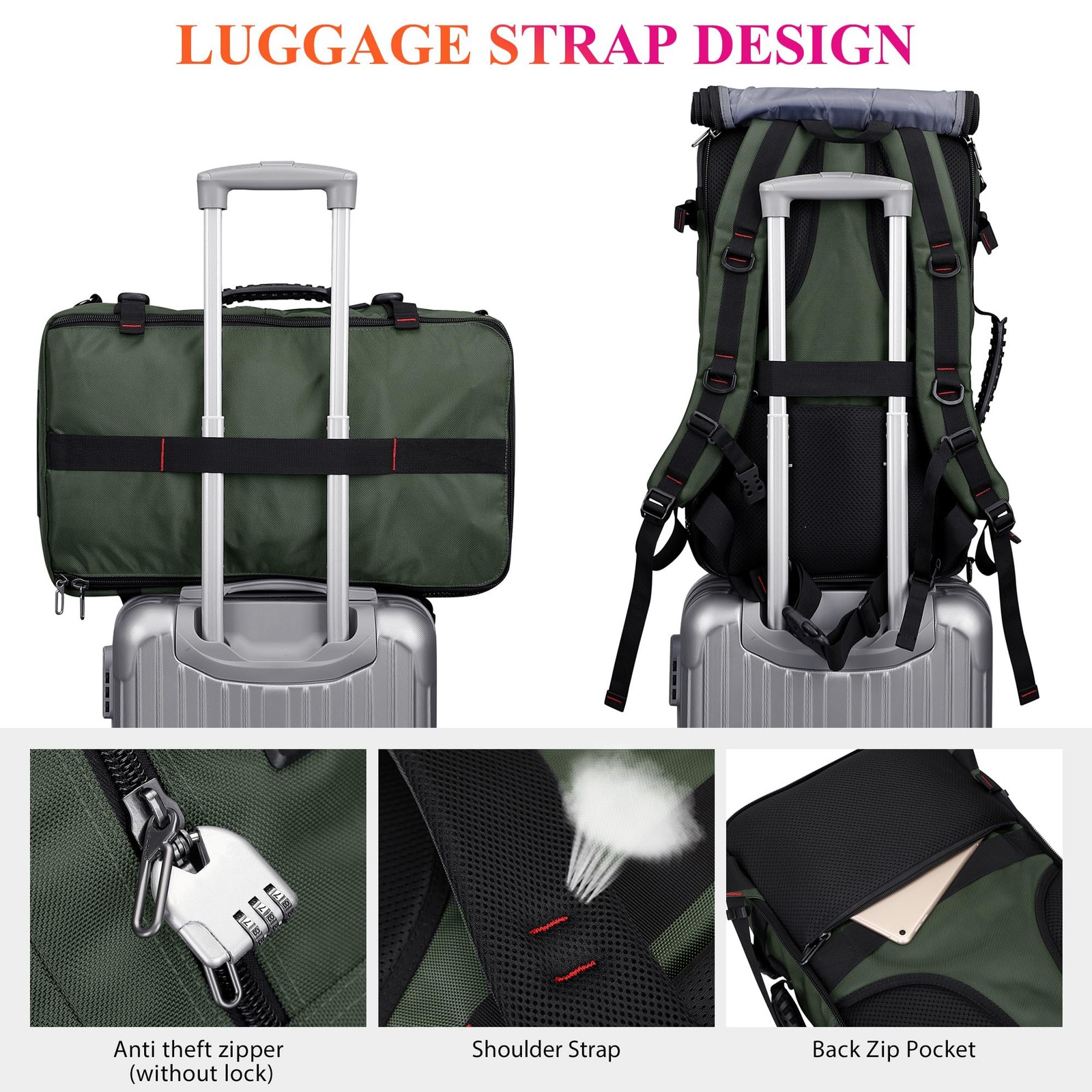 Carry On Travel Backpack for Men Duffle Bags Fit 17 Inch Laptop Airline Appro…