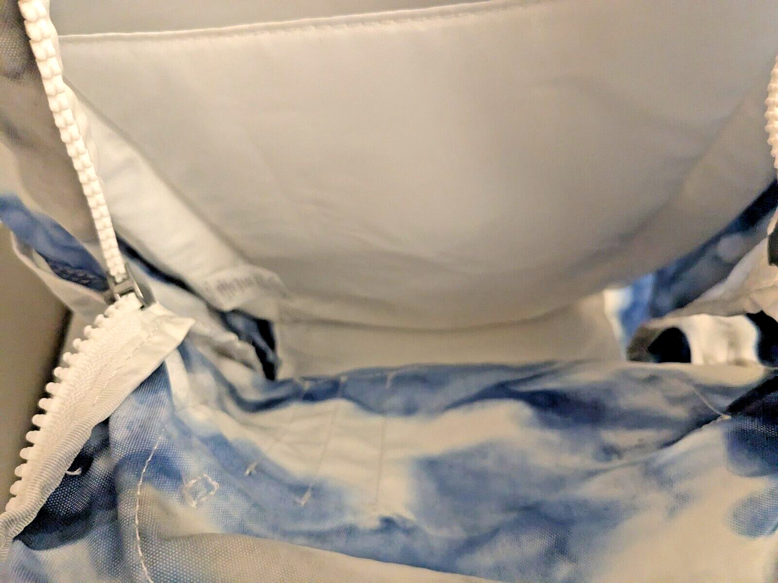 Kipling SEOUL Tie Dye Pattern Backpack school book bag Blue/White/Gray NICE!