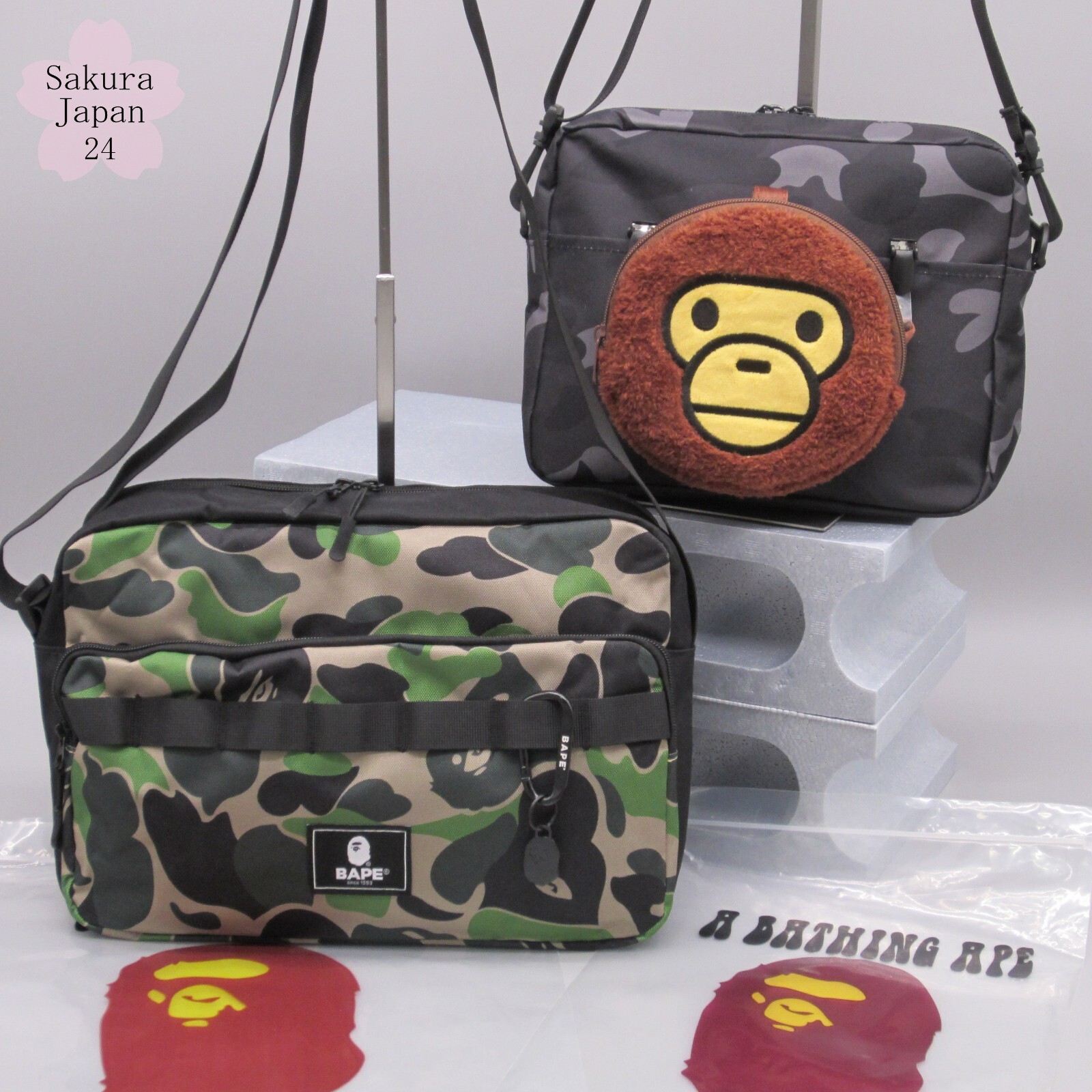 BAPE A Bathing Ape Shoulder Bag Camo Green 2021 AW & Black 2022 AW Mag Free Gift