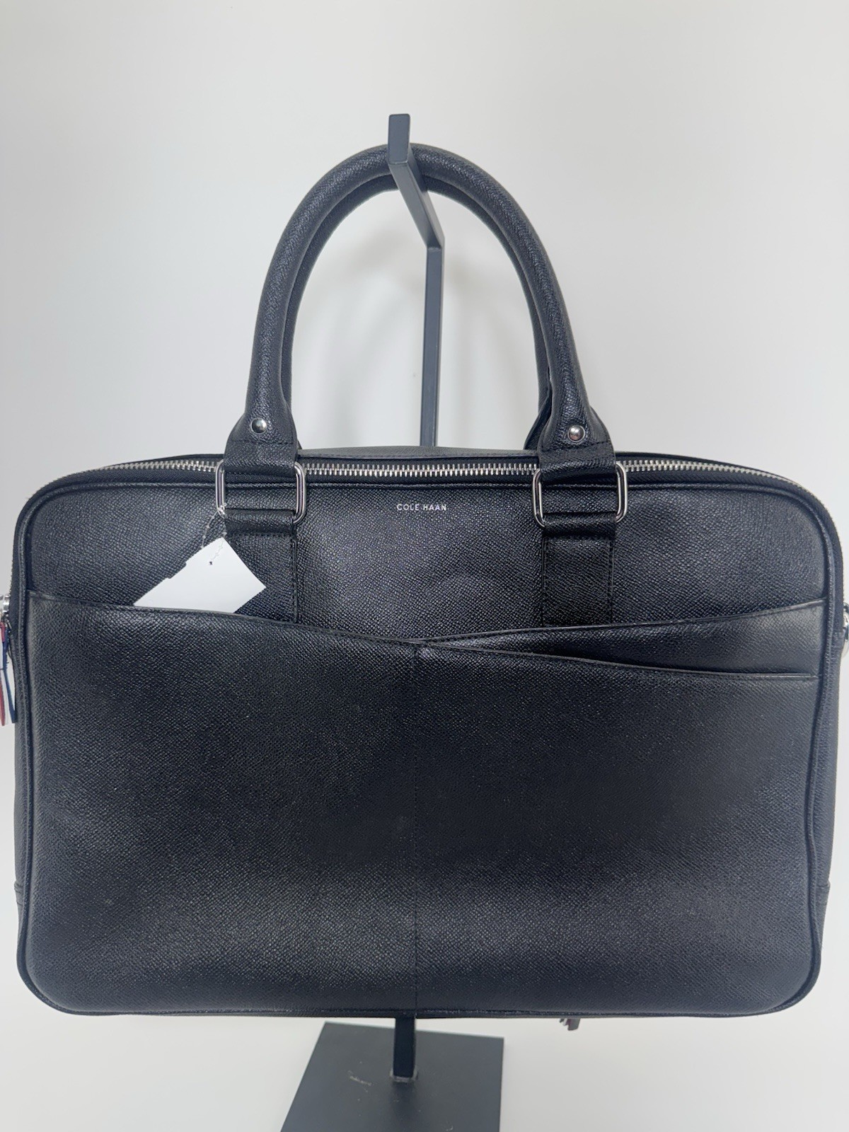 COLE HAAN American Airlines Briefcase Carry On Laptop Bag Pebbled Leather Black