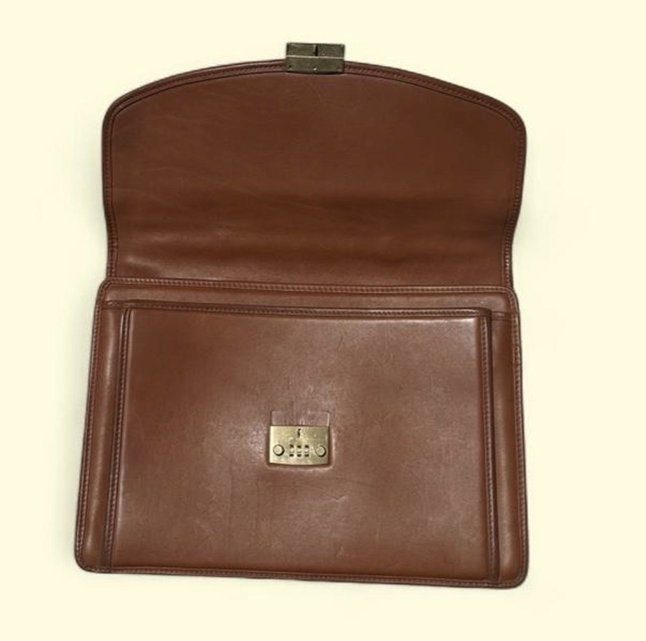 Coach Brown Men’s Briefcase/Document Case Turn Lock, Adjustable Strap, Pockets