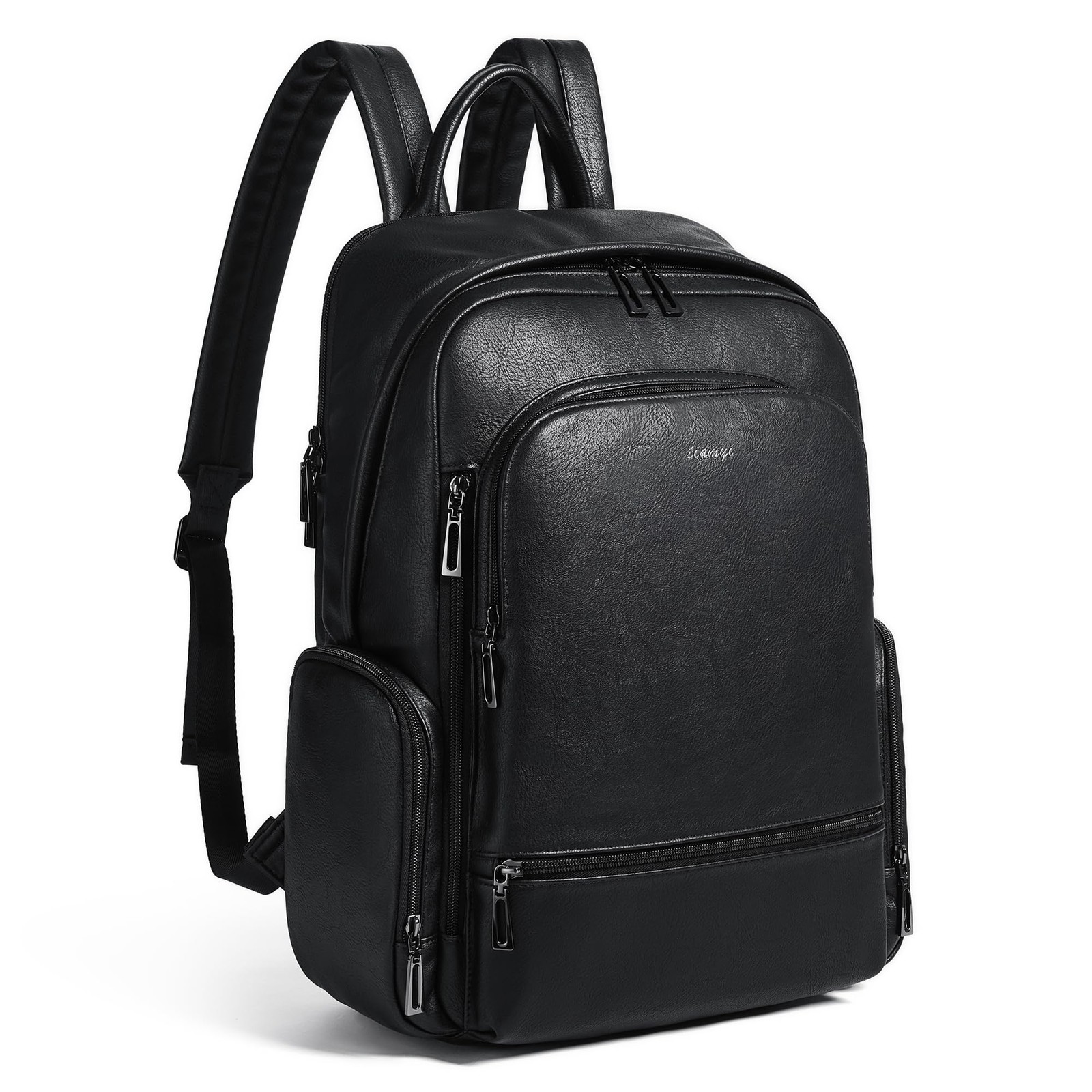 Leather Backpack for Men, Fits 16.0 Inch Laptop, Soft Vegan Leather Backpack …