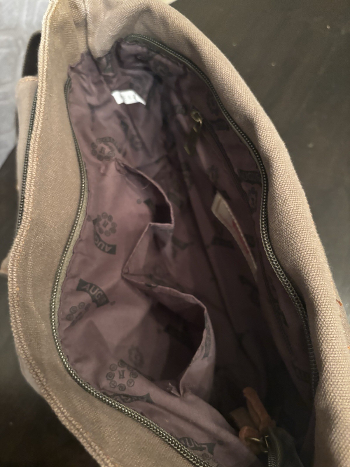 Augur Canvas Messenger Bag Adjustable Strap Pockets Brown Durable Rugged
