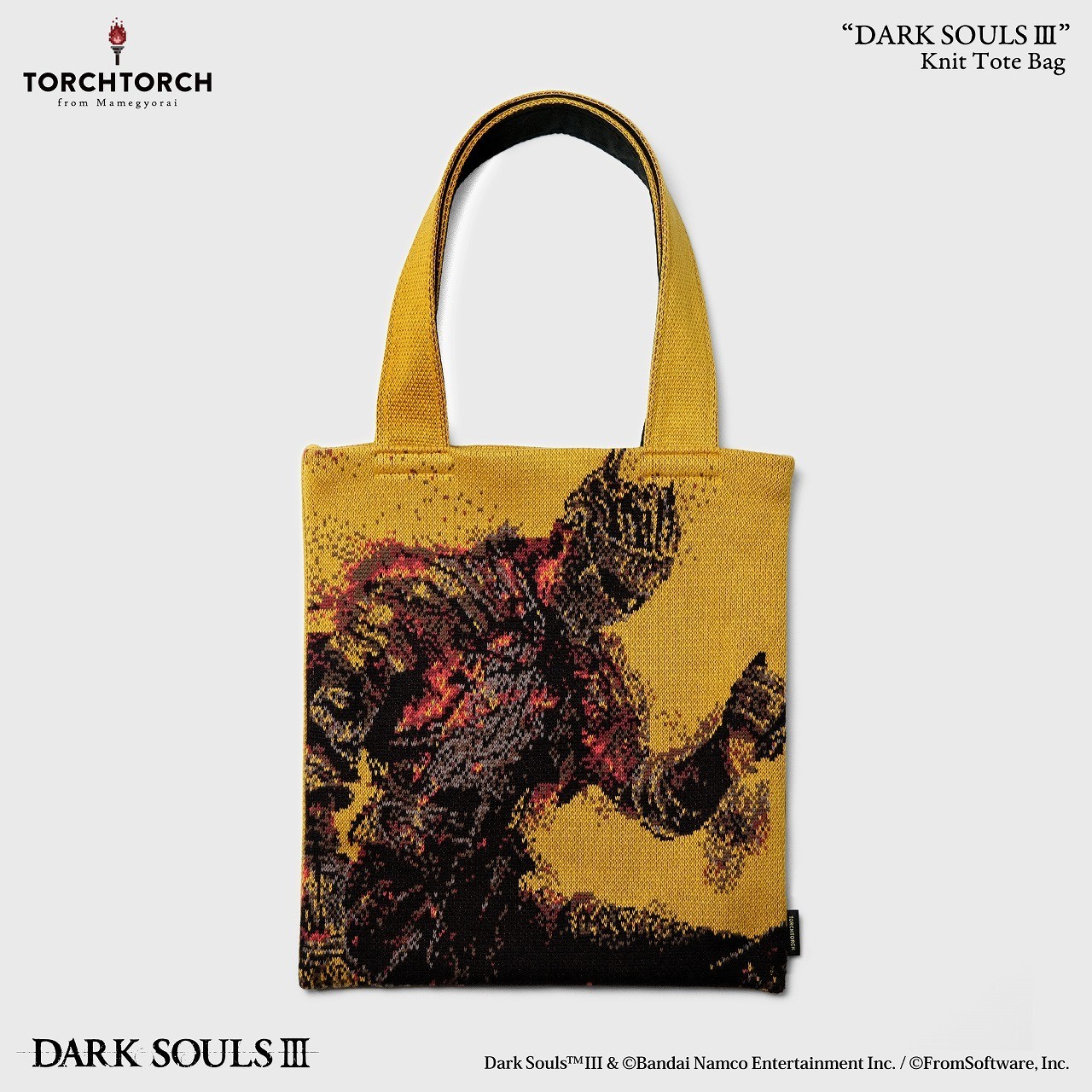DARK SOULS III Knit Tote Bag TORCH TORCH Cotton A4 Japan Exclusive