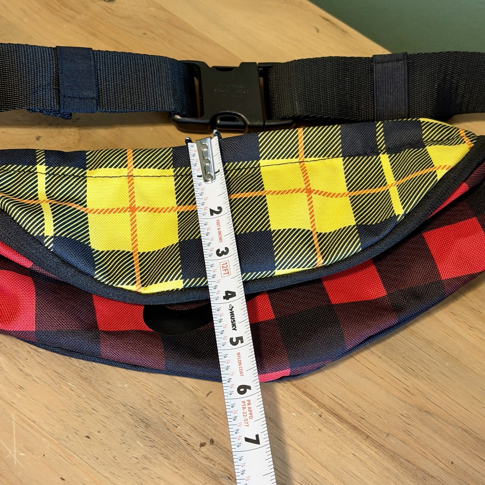 Nike Heritage Plaid Fanny Pack Crossbody Red Yellow Black Plaid NWOT