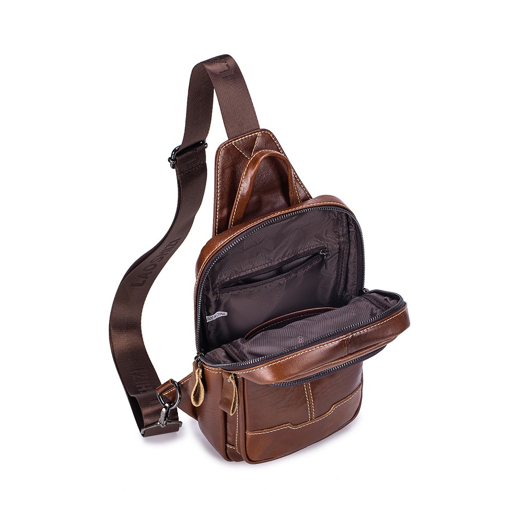 Men’s Genuine Leather Sling Chest Shoulder Bag Crossbody Satchel Backpack New