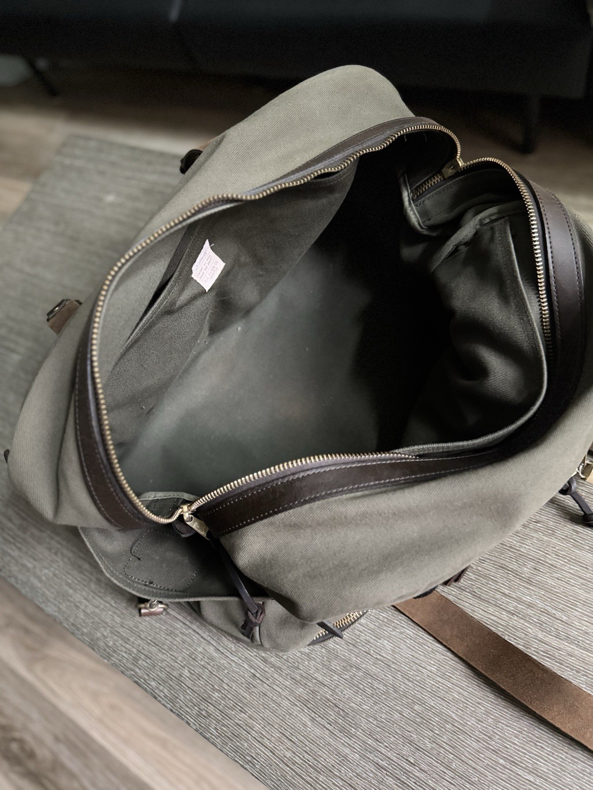 Filson Large Outfitter Bag 238 (Talon-era), Otter Green, Made in USA.