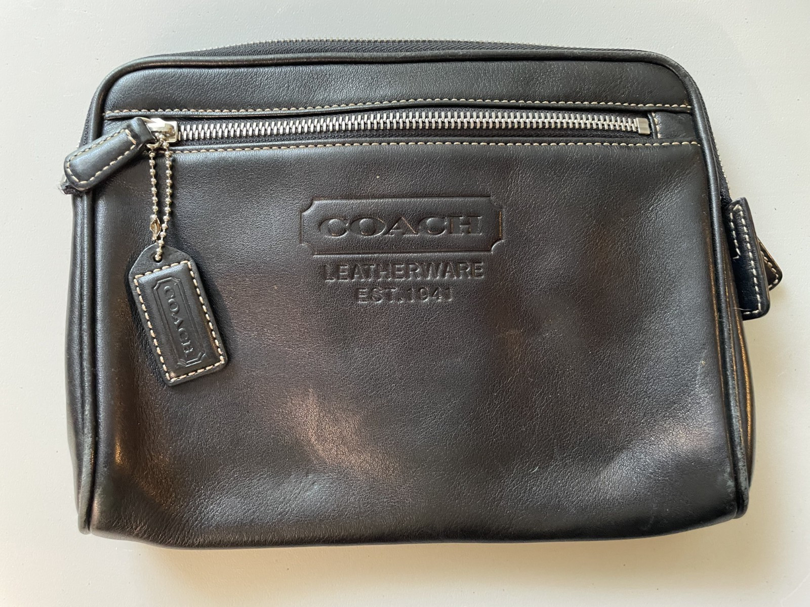 Authentic Coach Clutch Bag, Leather, Black, 5066