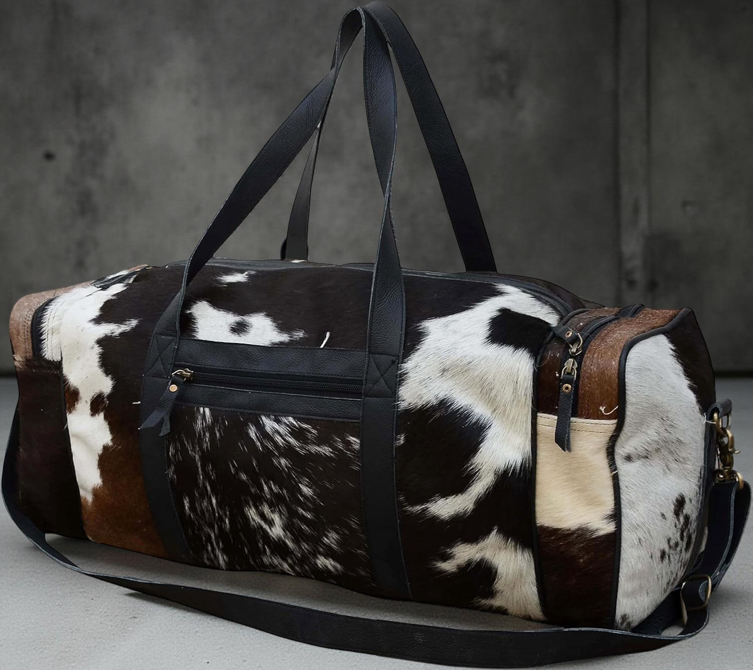 Cowhide Extra Large Duffel Bag Tricolor Cowhide Bag Travel Bag Gym Bag