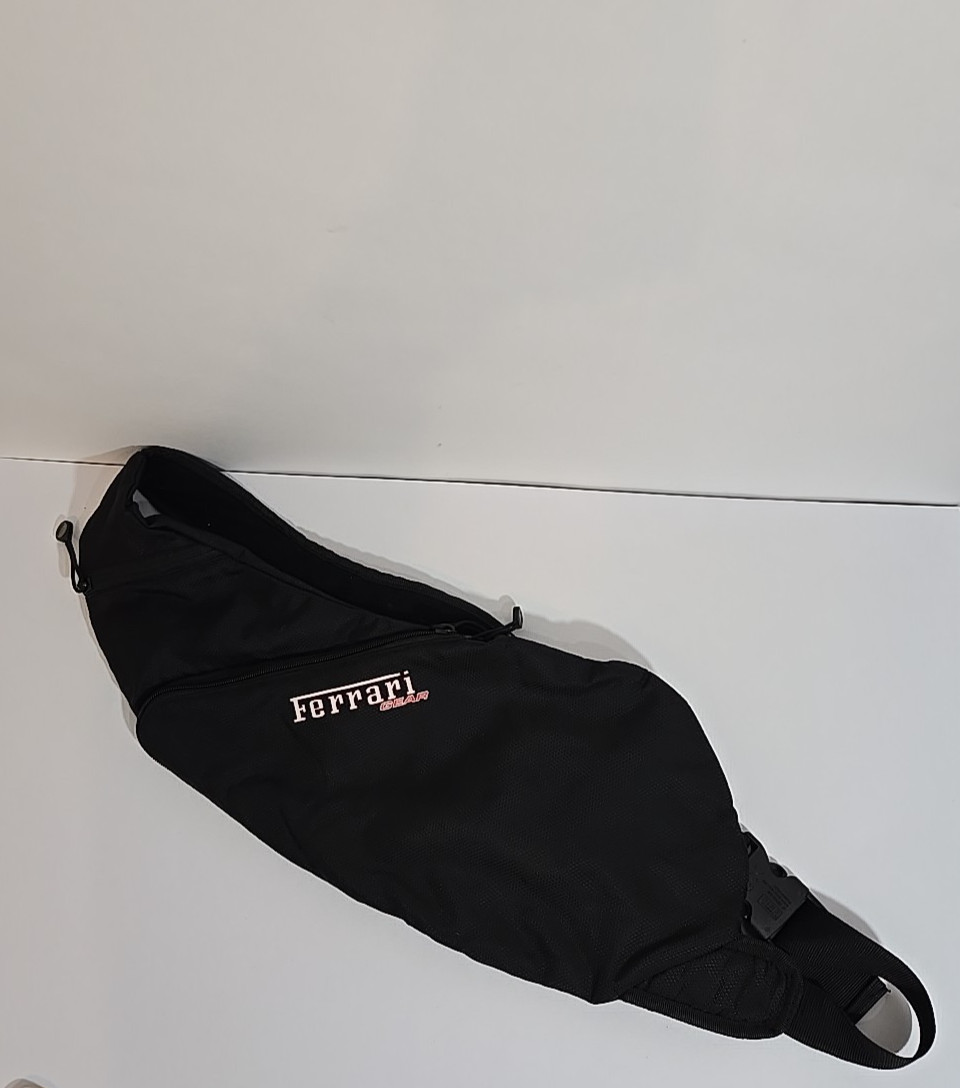 Official Product Ferrari Gear Sling Bag Black Adjustable Crossbody
