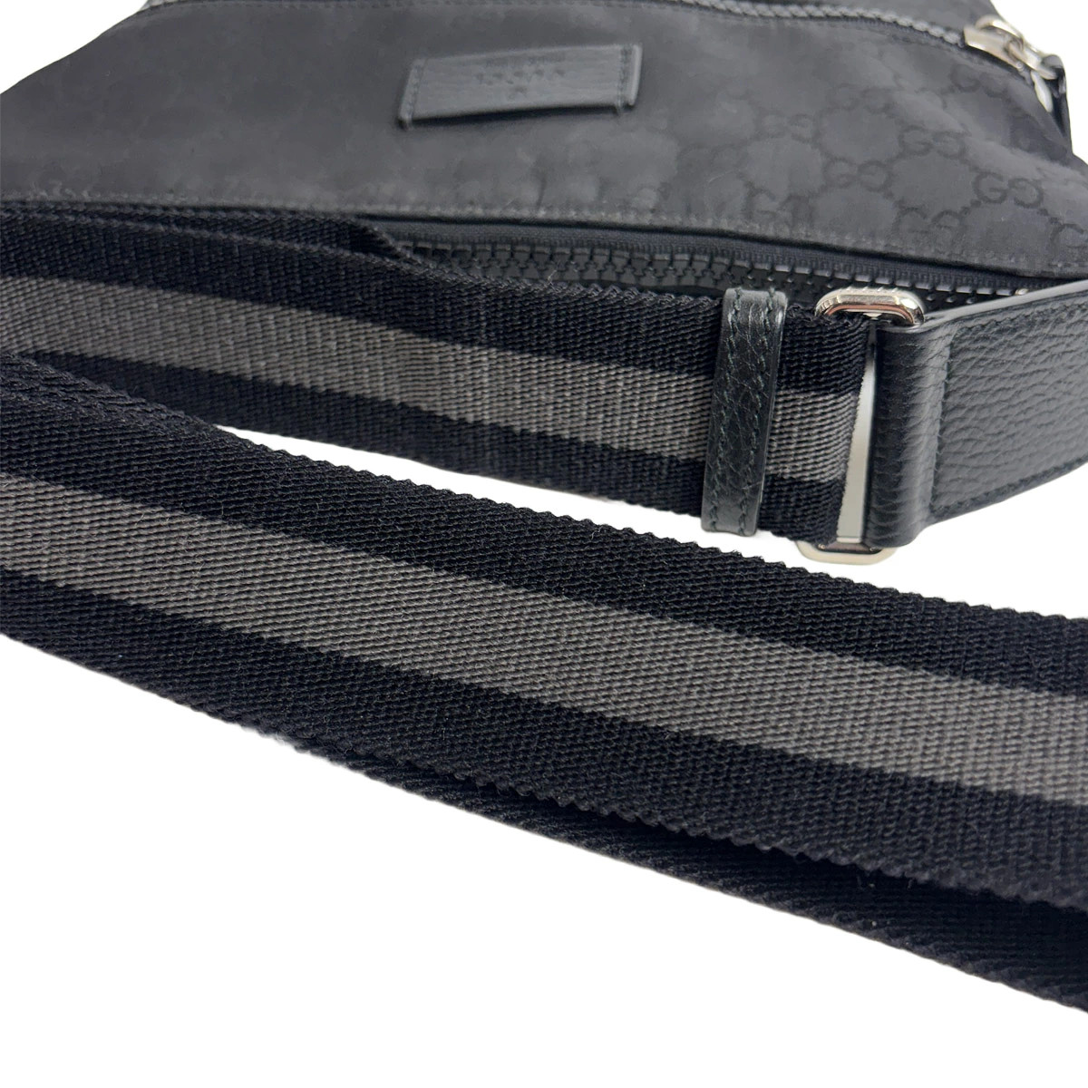 Gucci Shoulder Bag Messenger GG Nylon Black 509639 Unisex Crossbody