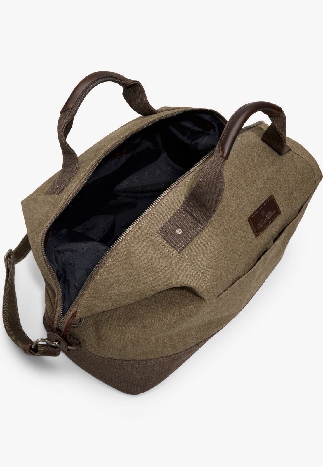 NEW!! Brooks Brothers Canvas Leather Lafayette Carry-On Travel Duffle Bag khaki