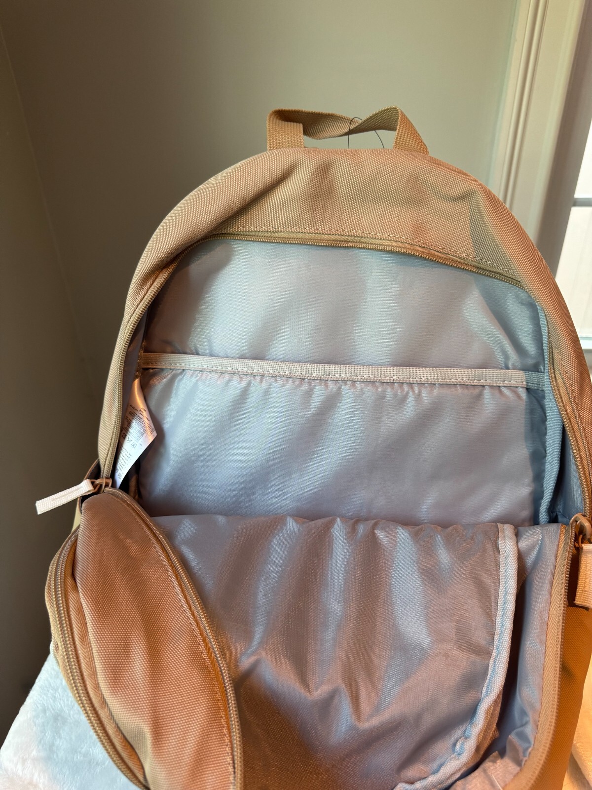 Nike Jordan Essentials Backpack Laptop School Gym Bag Beige/Tan