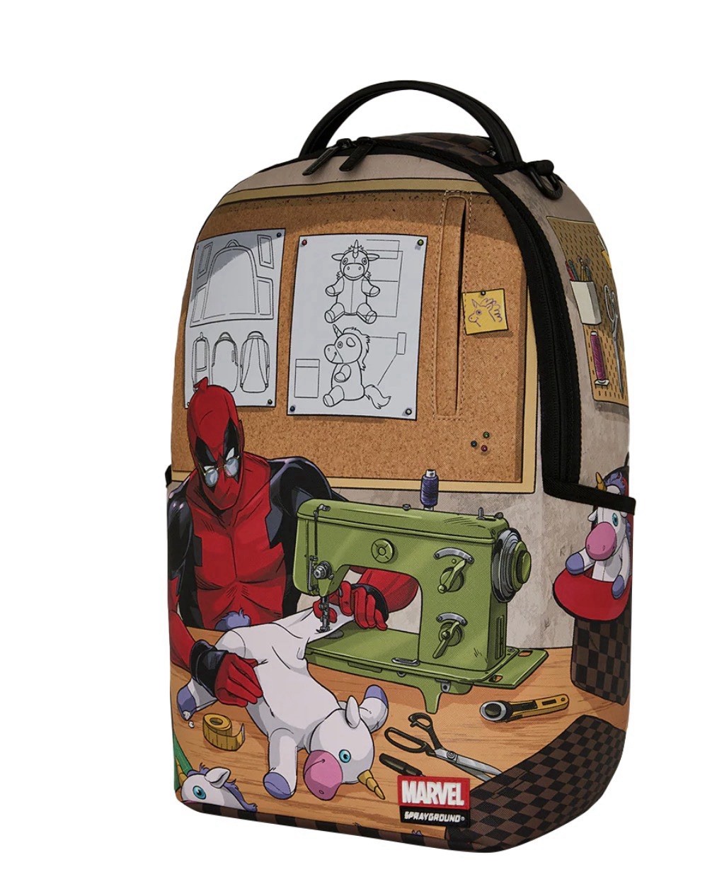 Sprayground x Deadpool Designer Backpack🔥New Black Bookbag Large School Bag