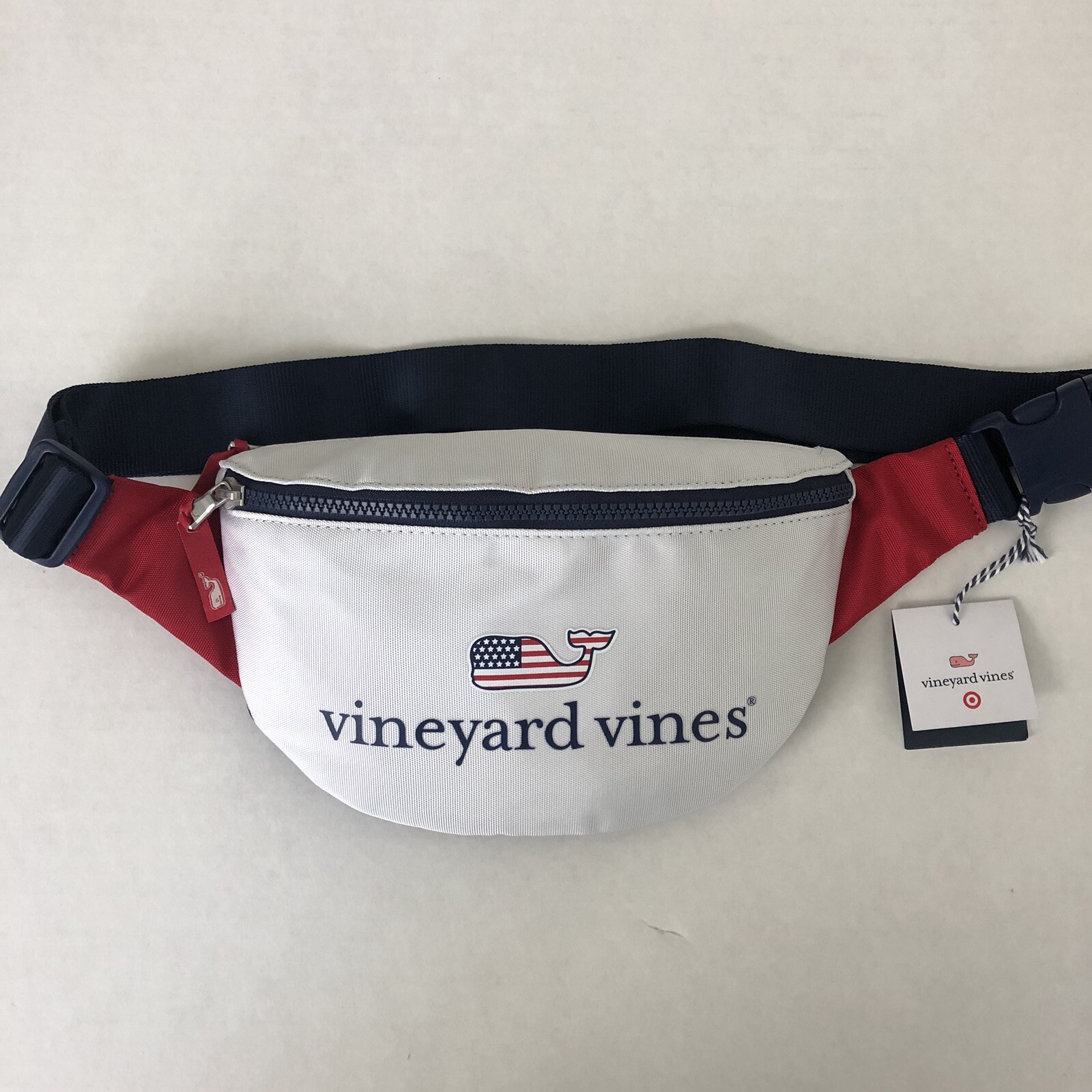 VINEYARD VINES USA FLAG WHALE WAIST BAG 2019 NAVY 4th of July