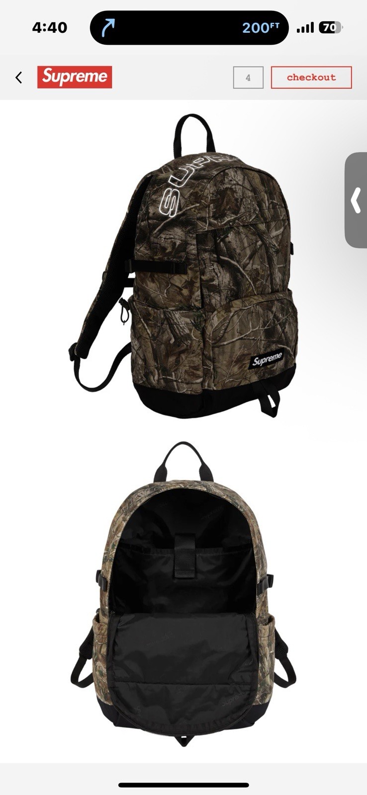 Supreme real tree camo timber denim cordura backpack