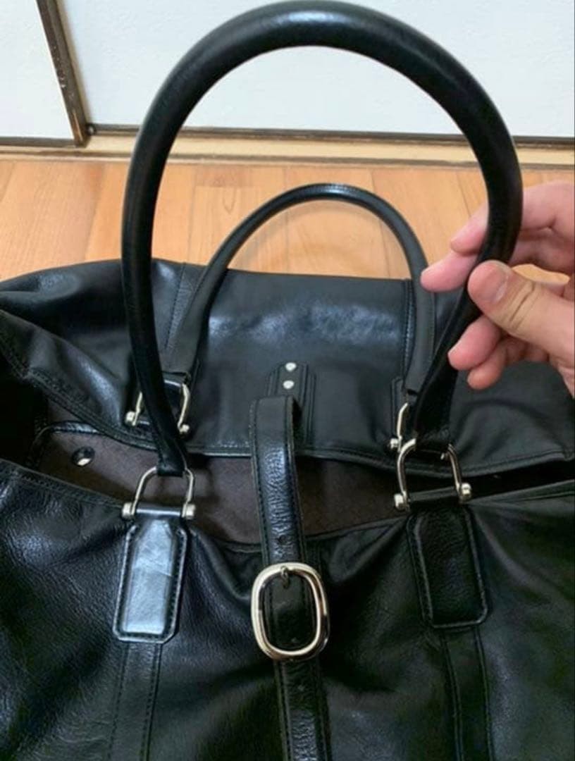 Wild Swans Large Black Tote Bag 62x28x21cm Used Japan