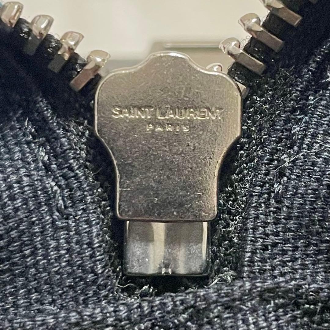 Saint Laurent Paris Camp Camera Canvas Leather Shoulder Bag Green Black 18cm