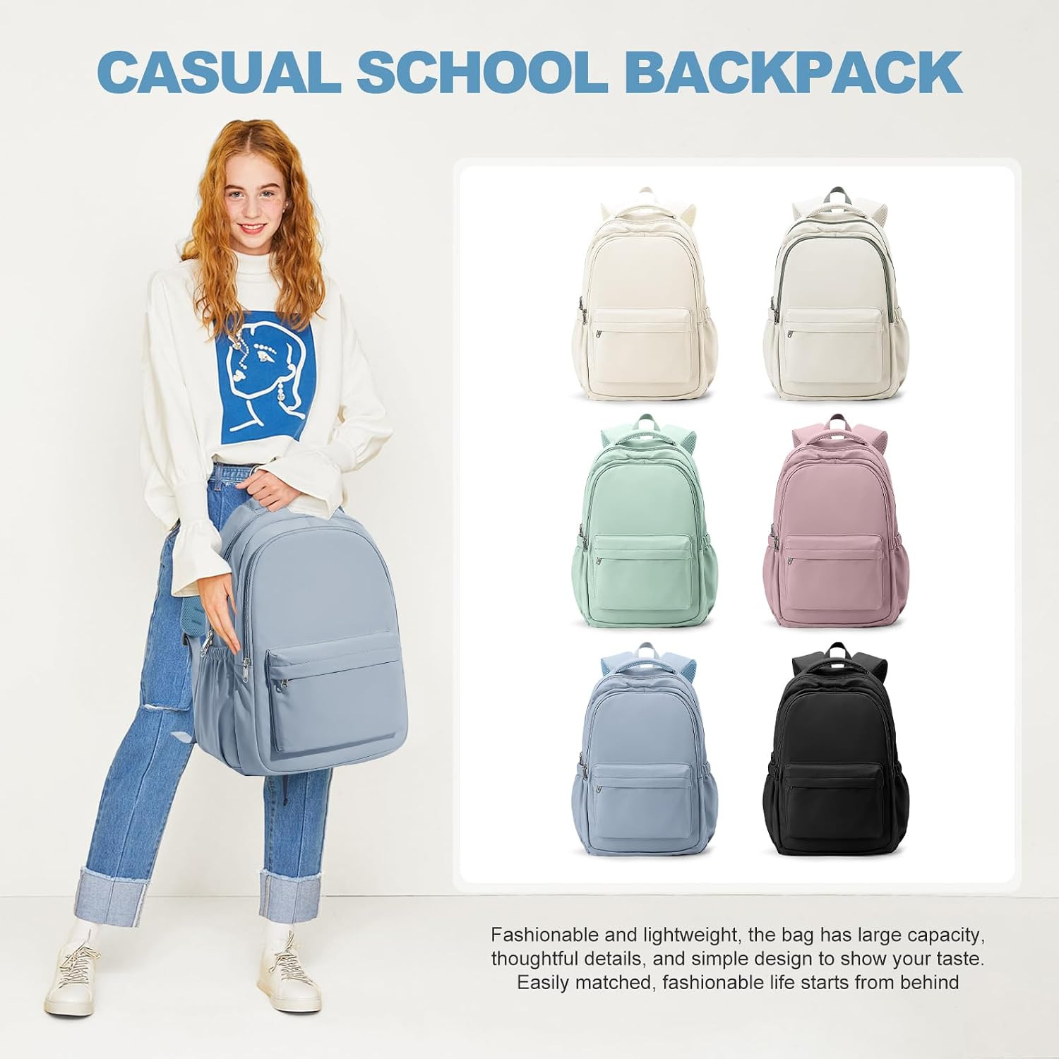 Lightweight Backpack for Women Men Laptop Travel Work Casual Daypack College Bag