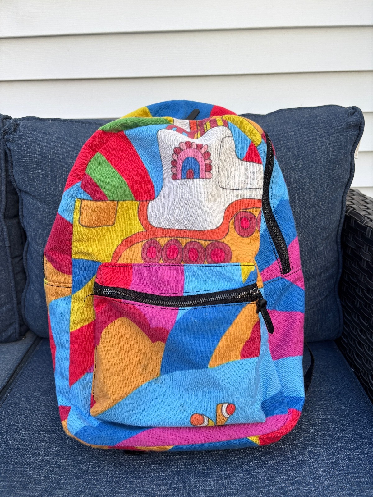 Society6 The Beatles Yellow Submarine Abstract Graphic Backpack Canvas Bag