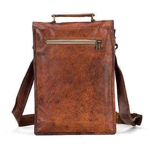Explore Leather Shoulder Goat Brown Messenger Satchel Genuine New Vintage Men