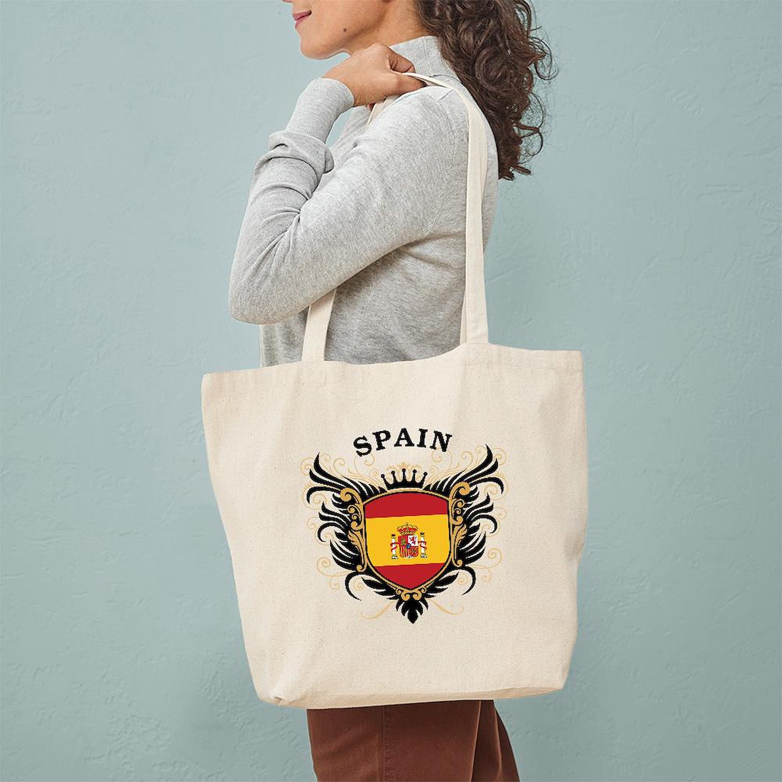 CafePress Spain Natural Canvas Tote Bag, Cloth Shopping Bag (237131735)