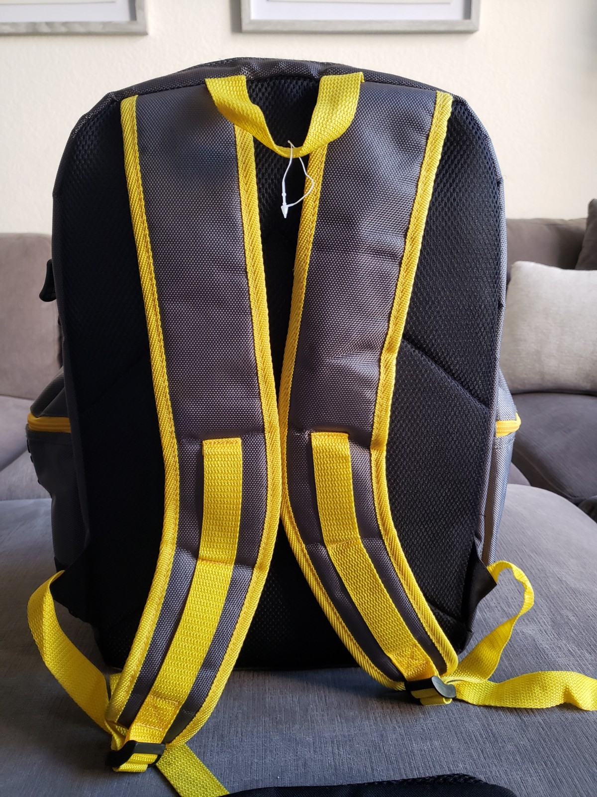Vintage Microsoft Computer Laptop Backpack W/ Clip In Bag Grey Yellow READ DESC.