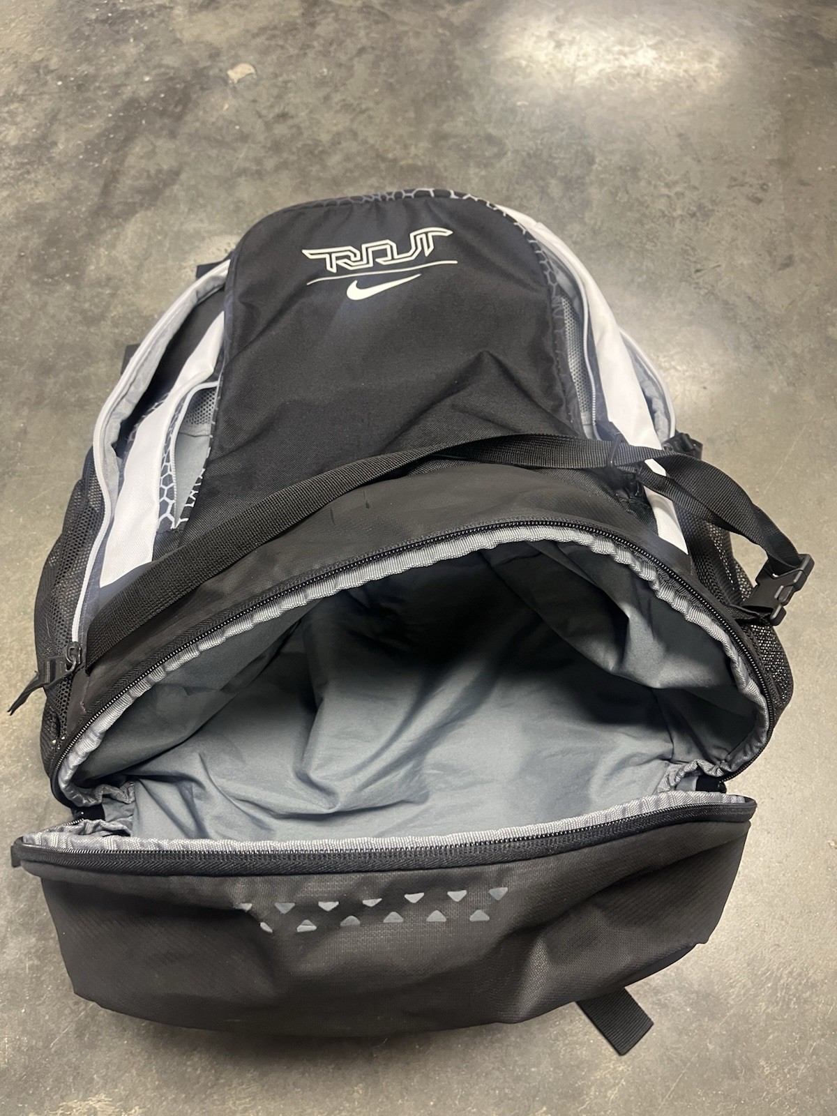 Nike Mike Trout Vapor Elite Baseball Backpack BA5436 School Book Bag Black White