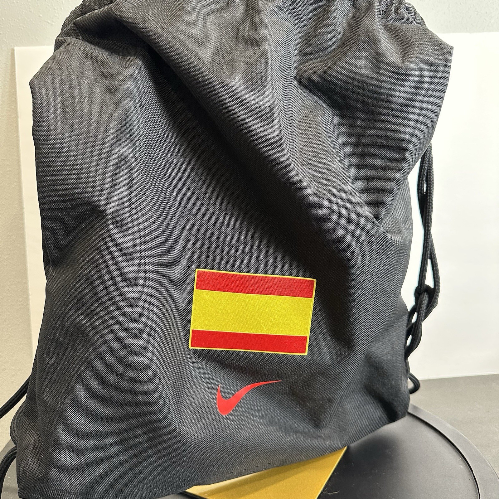 Nike String Bag Spain Spanish Flag European Operations Black Vented Travel