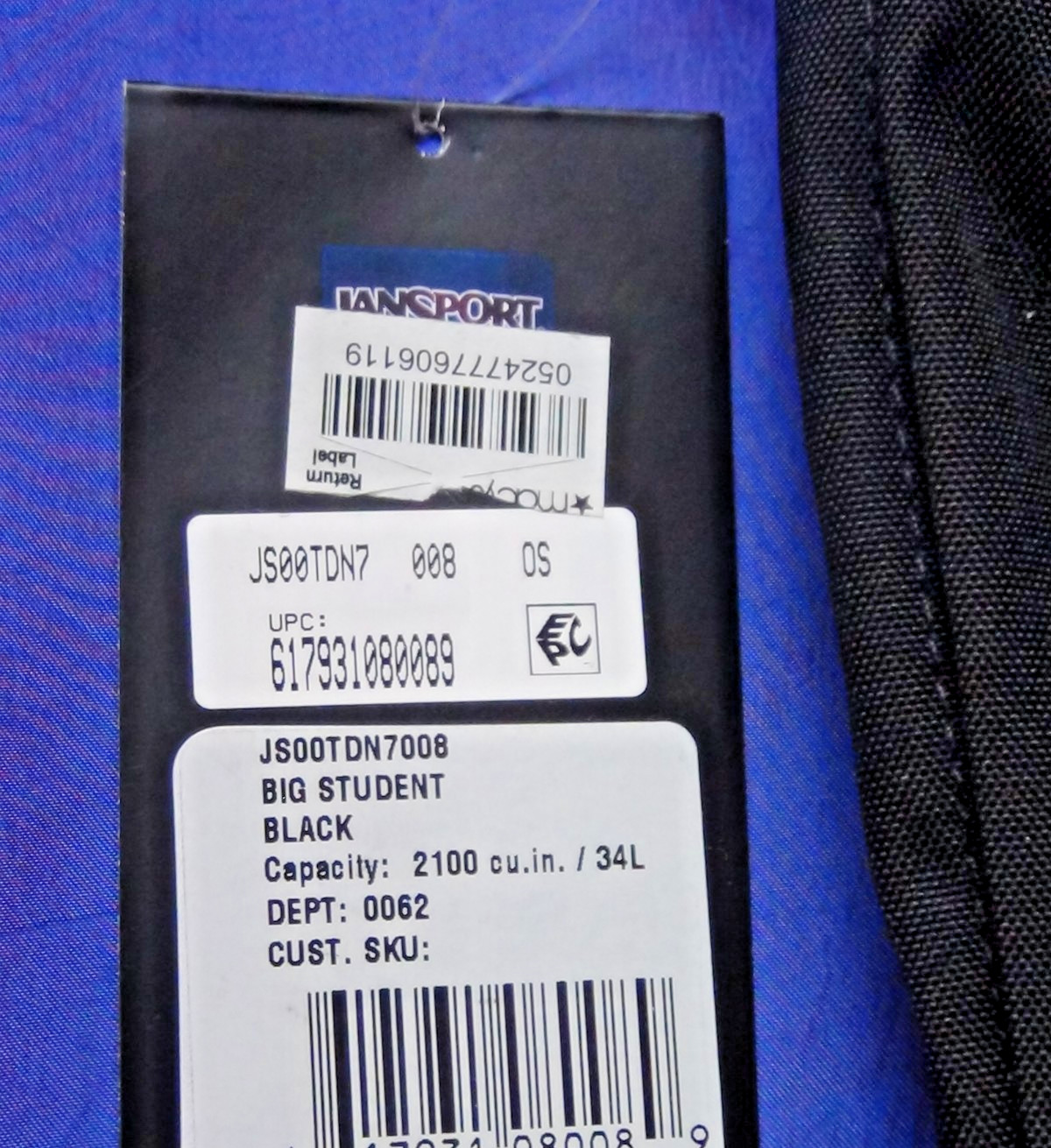 JanSport 17.5″ Big Student Backpack Ergonomic Shoulder Straps 5-Compartments