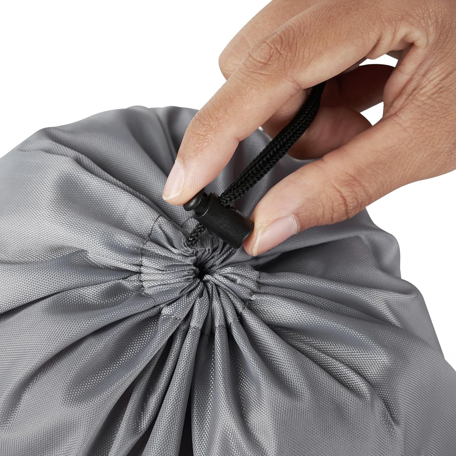 6 Set Drawstring Bag With Toggle Nylon Cinch & Ditty Pouch Gray 7 X 9 Inch