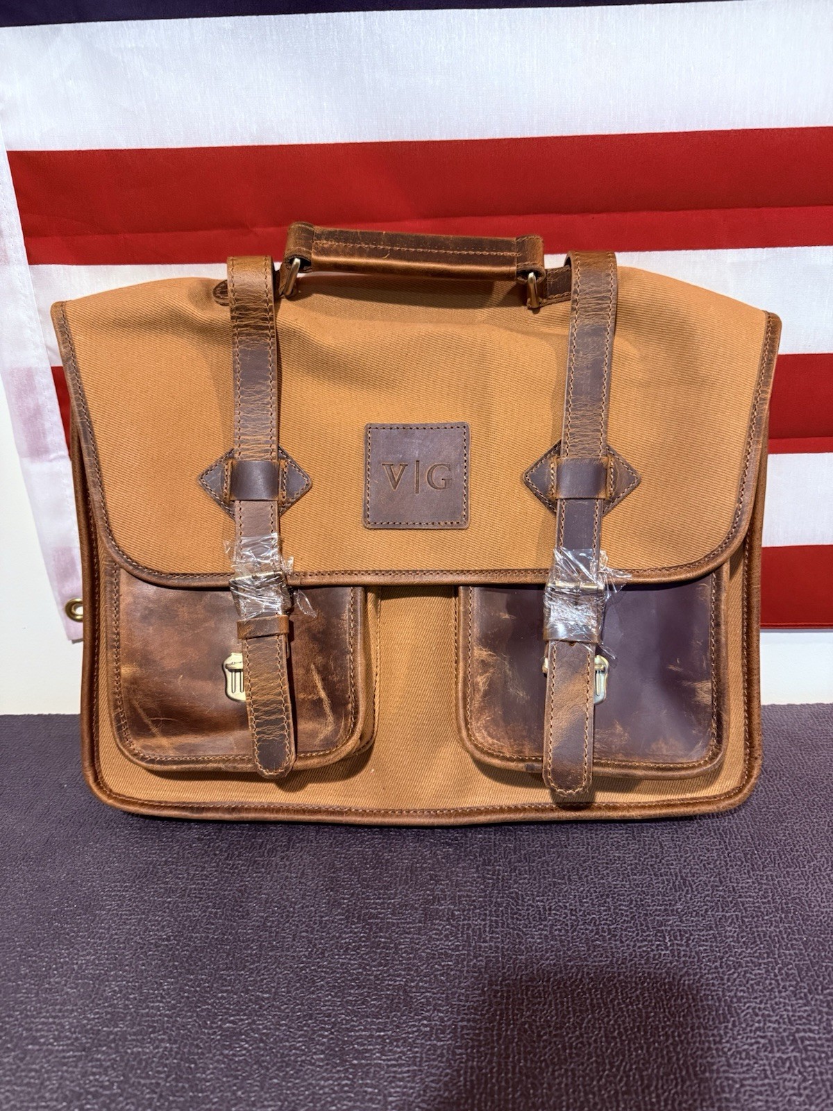 Buffalo Leather And Canvas Bag