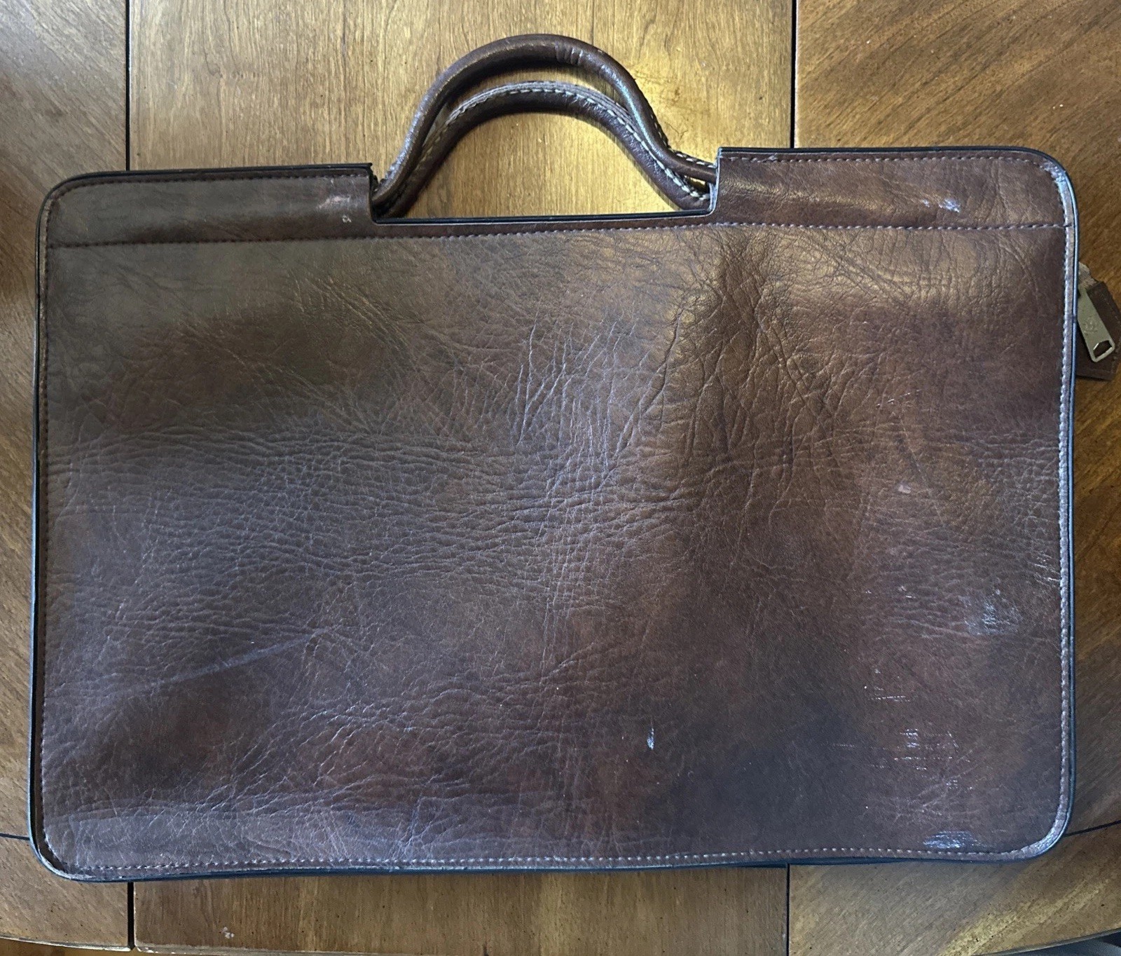 Vintage Pegasus Briefcase Brown Leather Made In USA 17.5 x 12 Inches VG