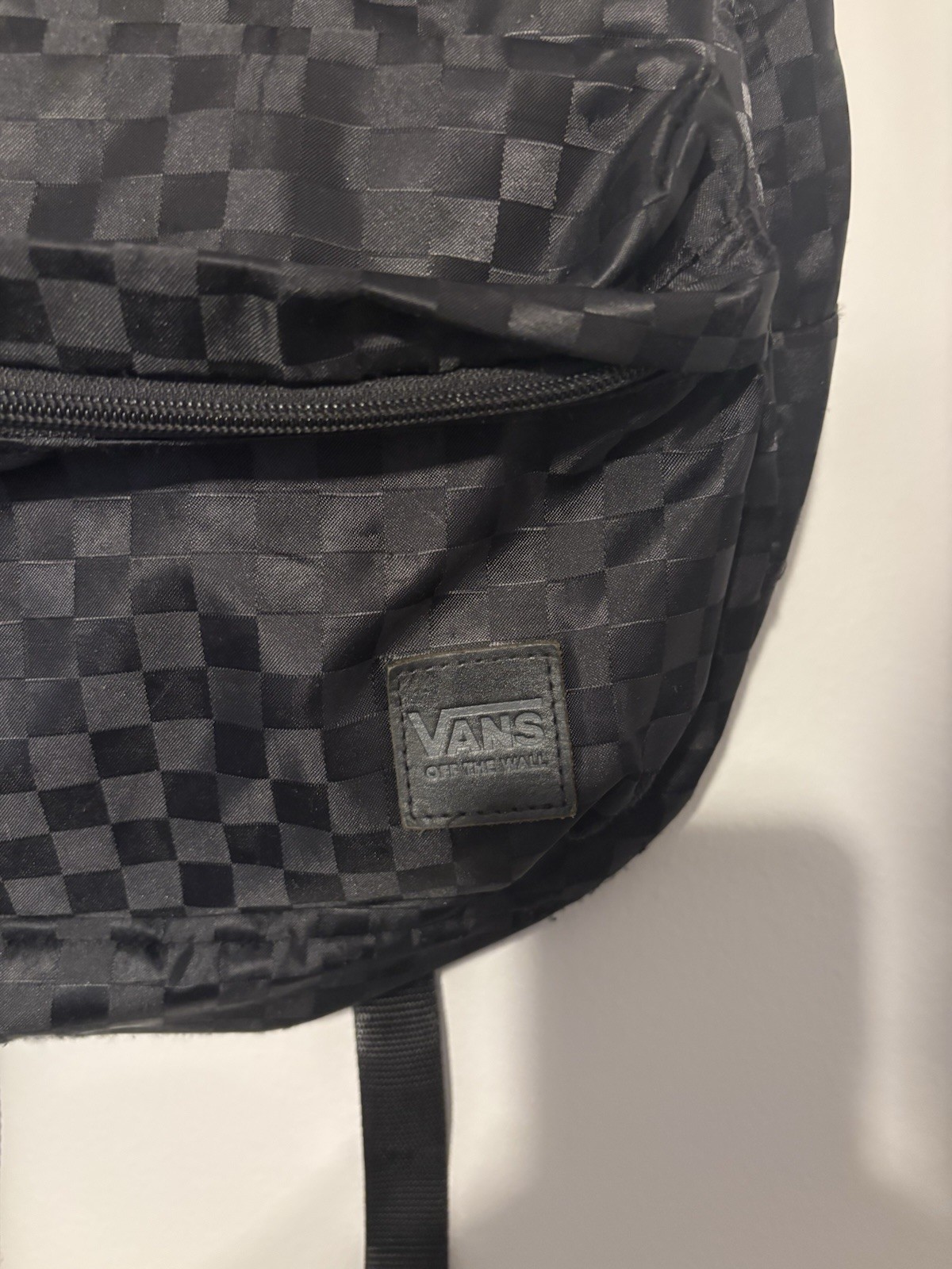 Vans Off The Wall Black & Grey Checkered Backpack Standard Size