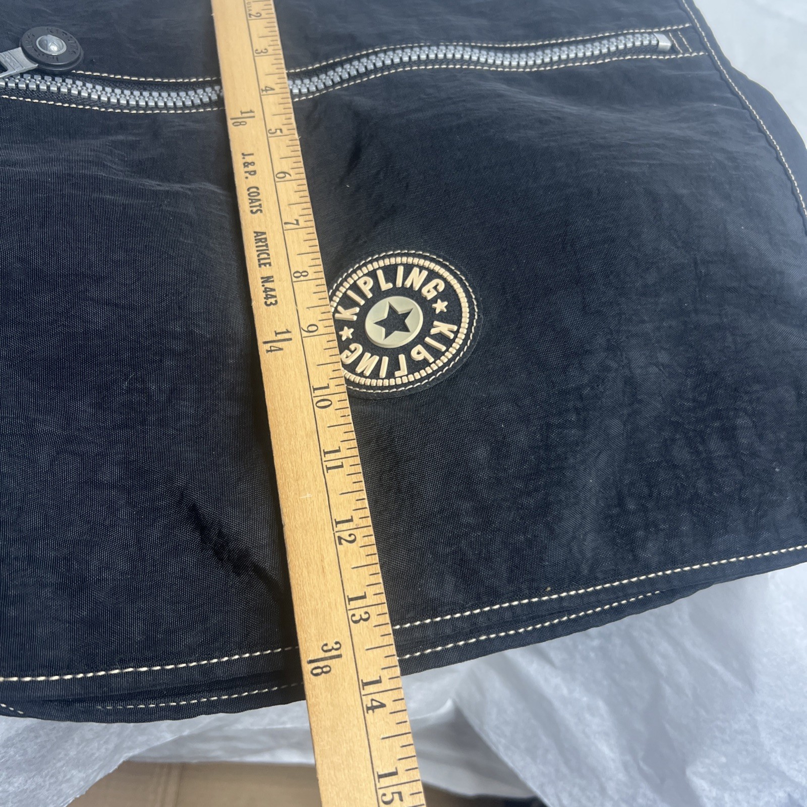 KIPLING MAD HOUSE MESSENGER BAG Crossbody expanding Black Nylon Canvas 14X14X4”