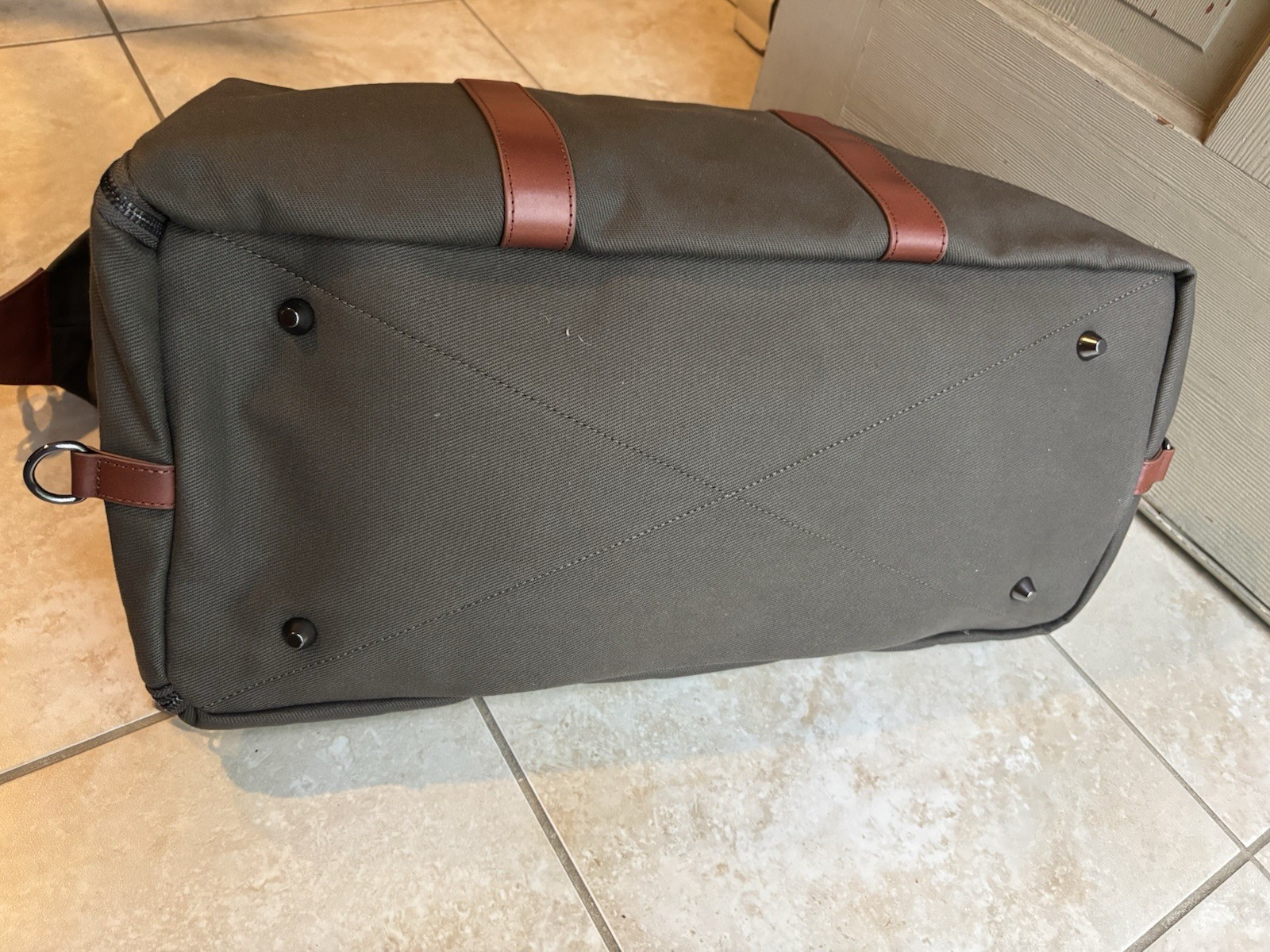 Holderness & Bourne Leather Cotton Twill 19” Travel Duffel Bag Shoulder Strap