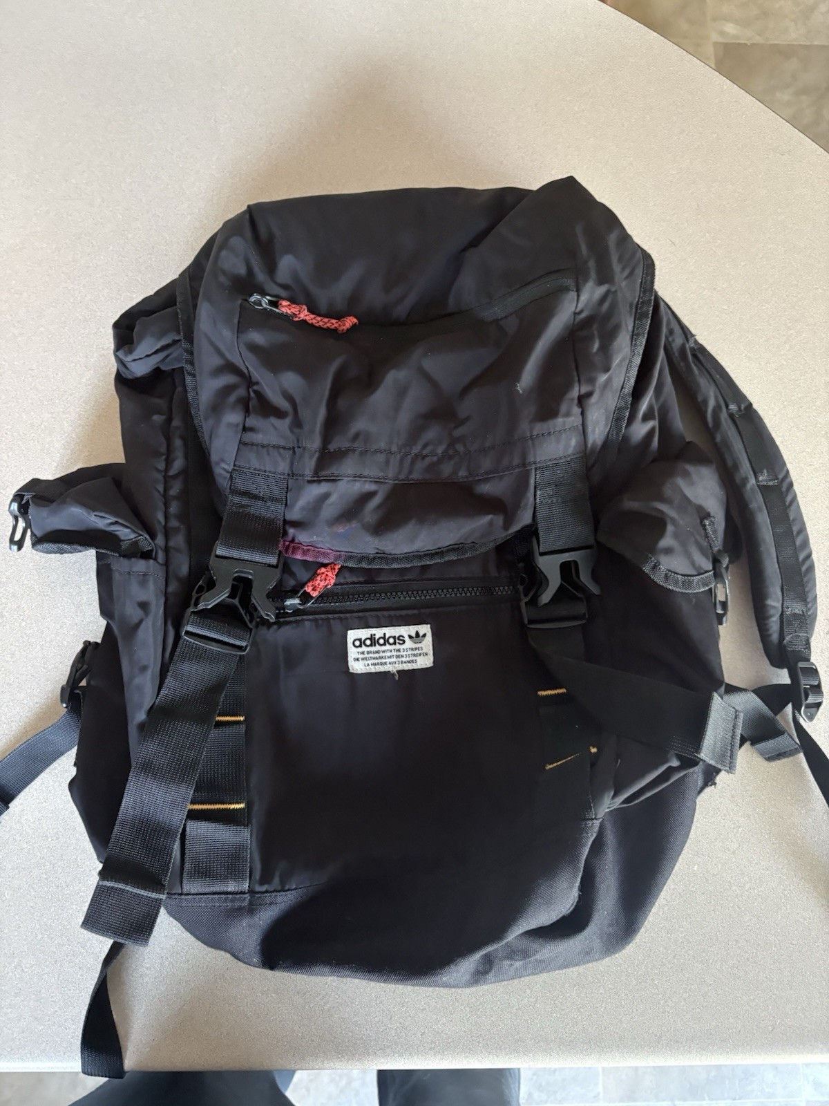 adidas Unisex Backpack School/Sports/Travel Black/Red